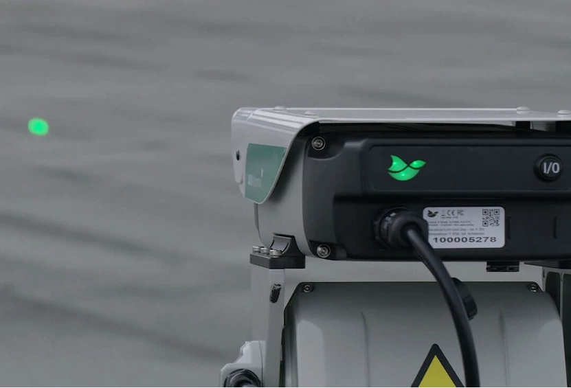 Rear view of the AVIX Autonomic Mark II bird control device